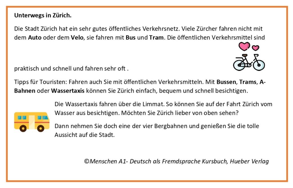 Verkehrsmittel (mezzi di trasporto) 4 I mezzi di trasporto Text
