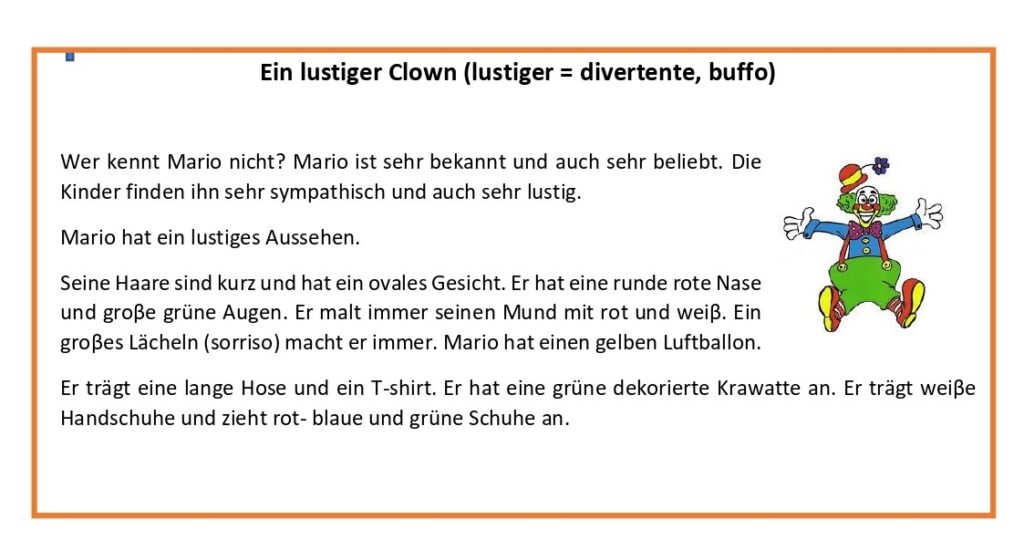 Aussehen und Charakter (aspetto fisico e carattere) 2 Textverstandnis Aussehen und Charakter