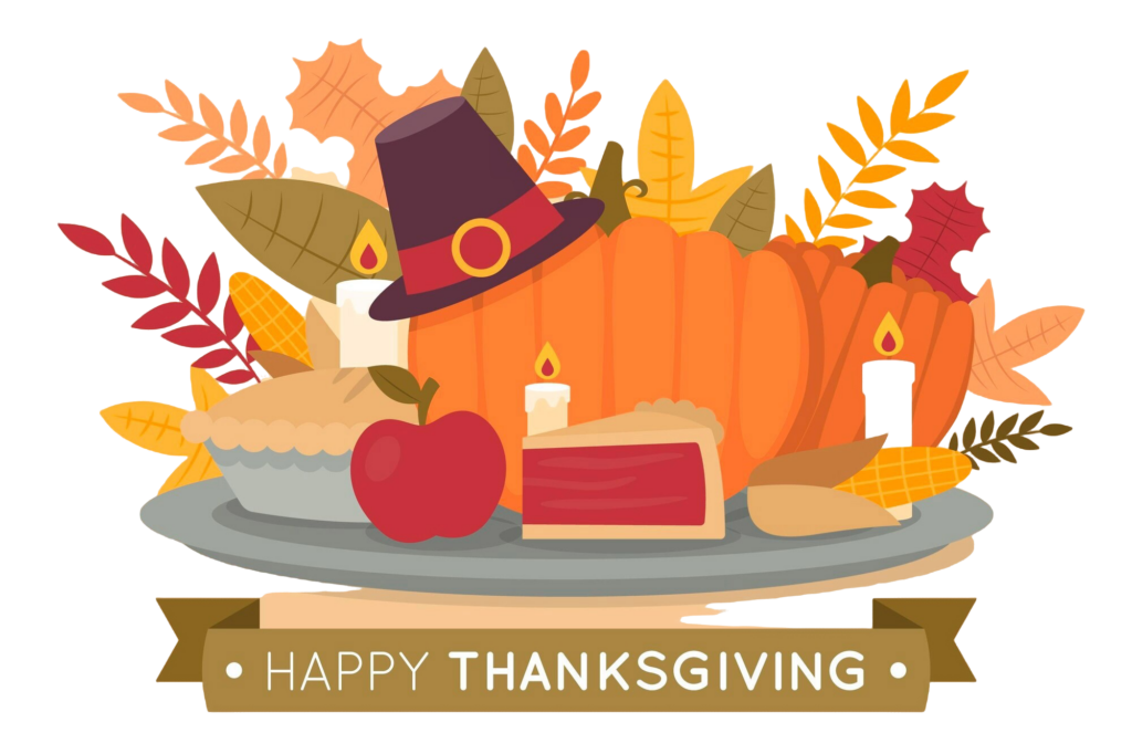 hand drawn flat thanksgiving illustration